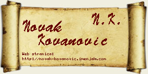 Novak Kovanović vizit kartica